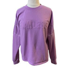 🔥4/$25 Self Esteem Purple “Flawless” Crew Neck Sweatshirt Cropped, XL